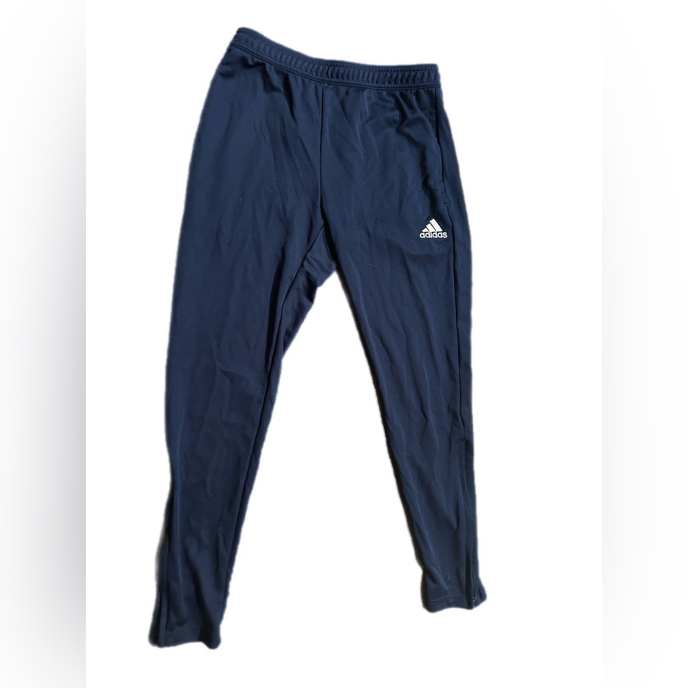 Adidas blue pants w/zippers at bottom‎